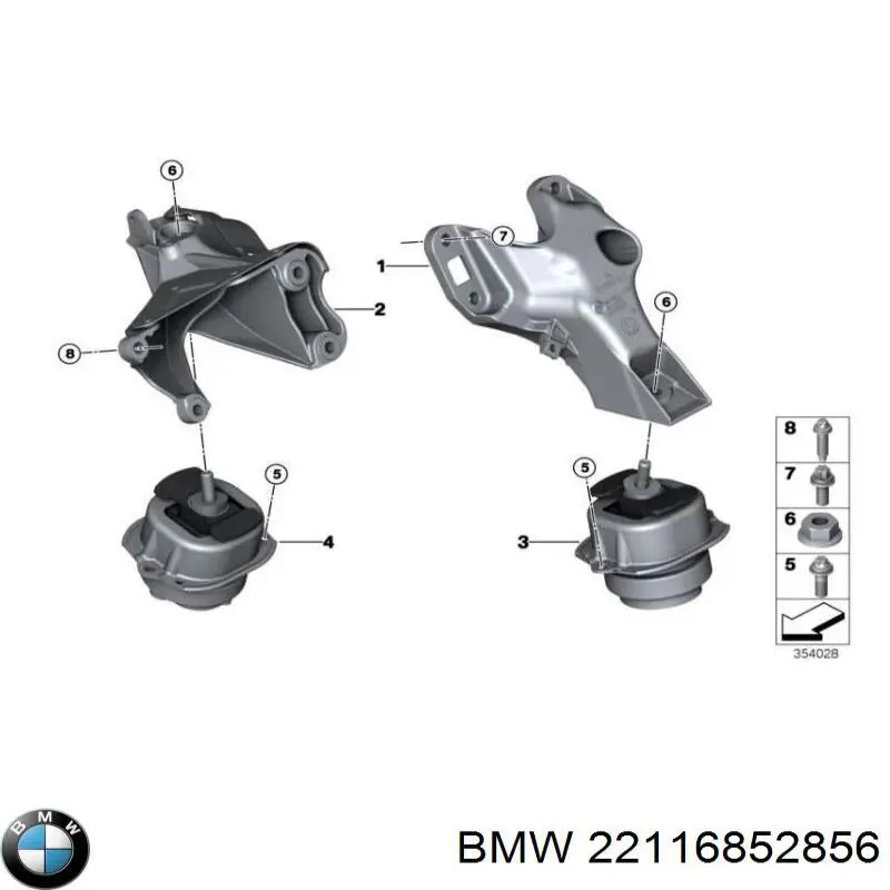 Кронштейн подушки (опори) двигуна, правої BMW 22116852856 ціна, від 34.21 USD