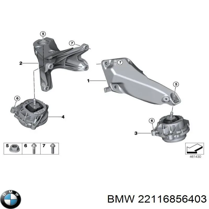 22116856403 BMW подушка (опора двигуна, ліва)