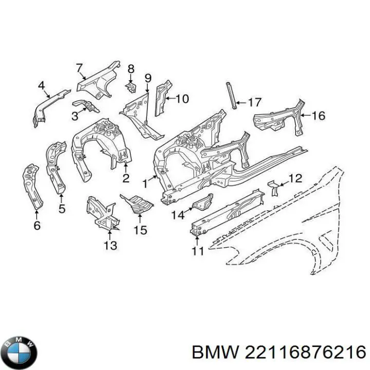 22116876216 BMW Кронштейн подушки (опори) двигуна, правої