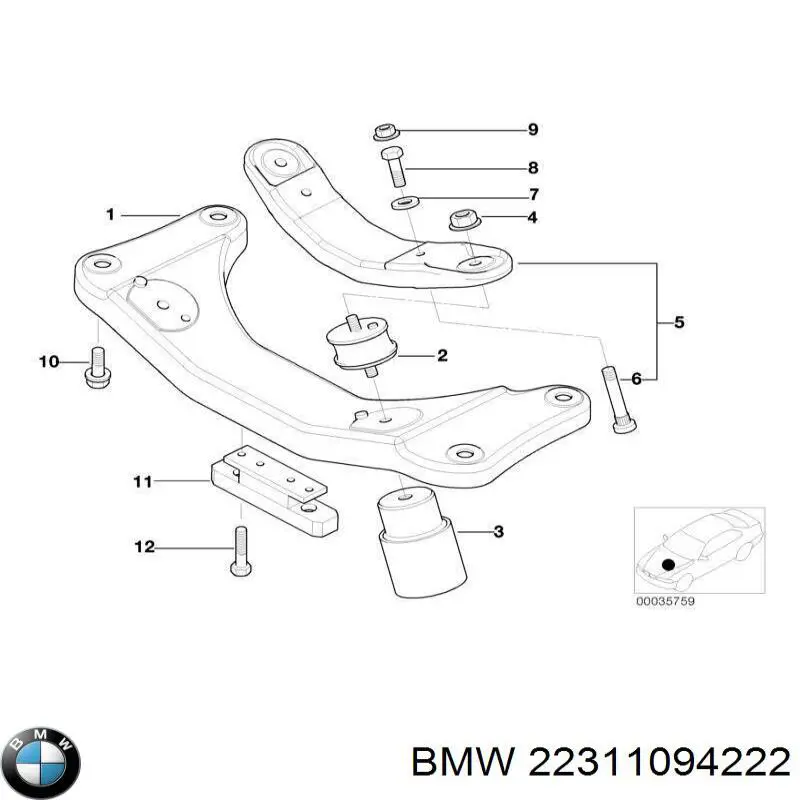 Кронштейн КПП BMW 22311094222 ціна, від 7.60 USD