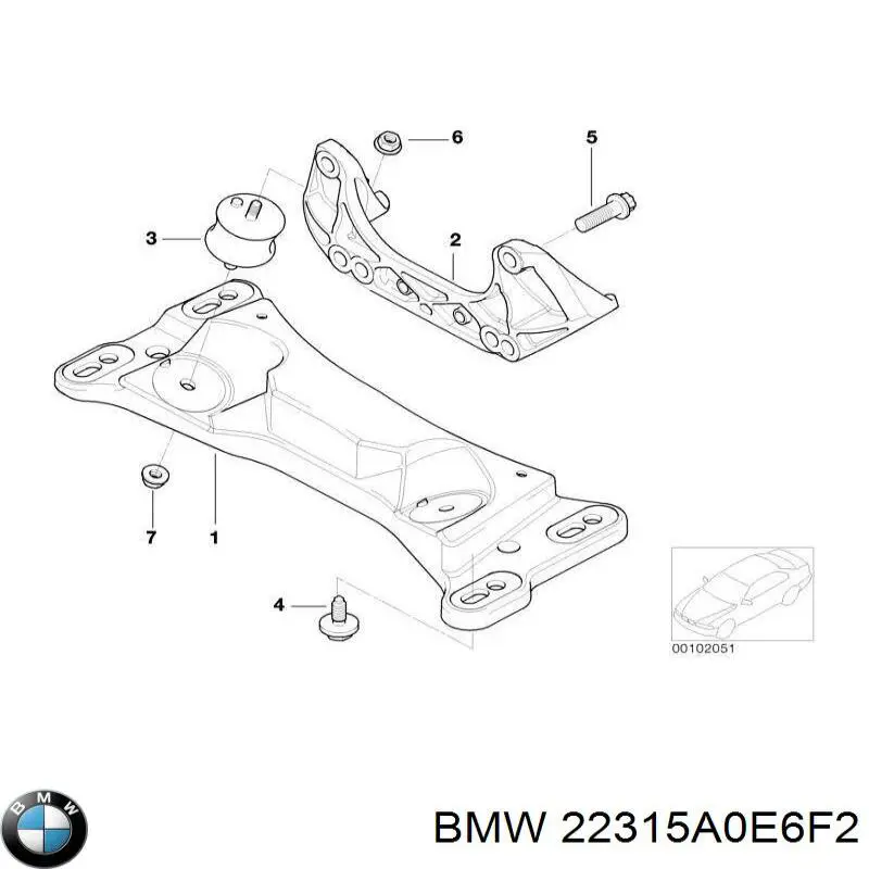 Кронштейн КПП BMW 22315A0E6F2 ціна, від 16.57 USD