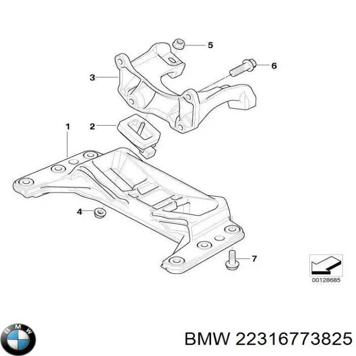 22316773825 BMW подушка трансмісії (опора коробки передач)