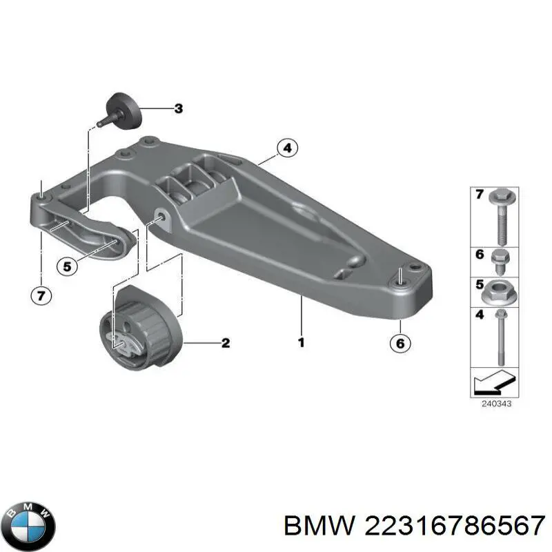 22316786567 BMW Кріплення коробки передач
