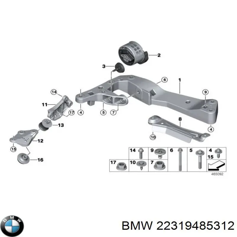 Кронштейн КПП BMW 22329485312 ціна, від 74.73 USD