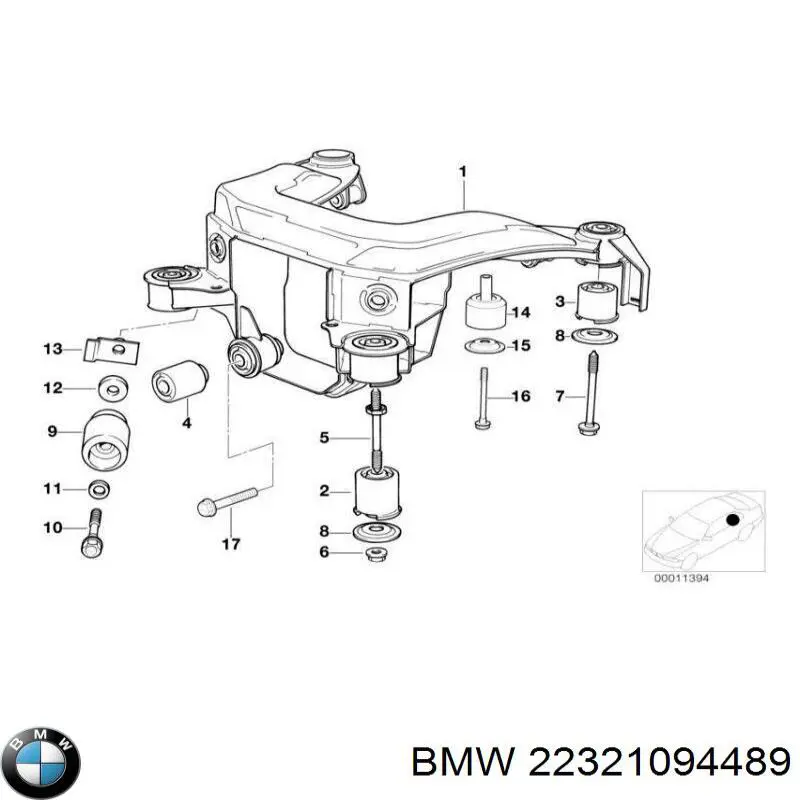 Відбійник траверси подушки КПП на BMW 5 (E39)