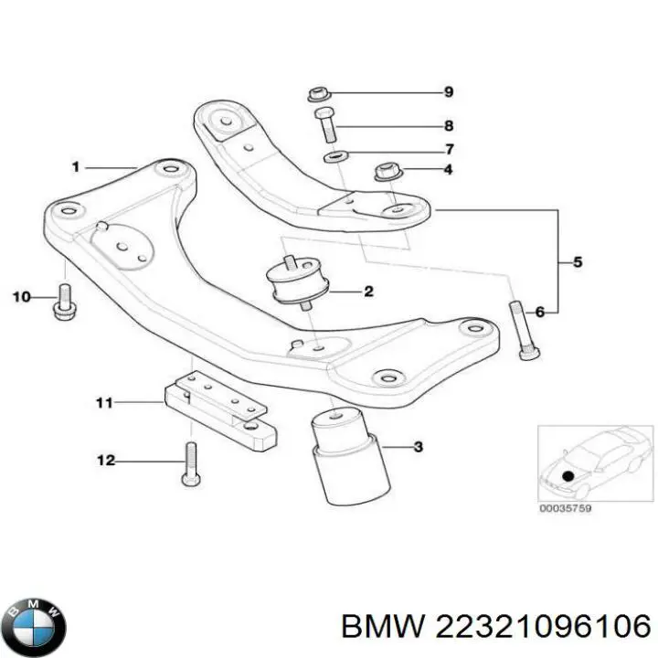 22321096106 BMW Кріплення коробки передач