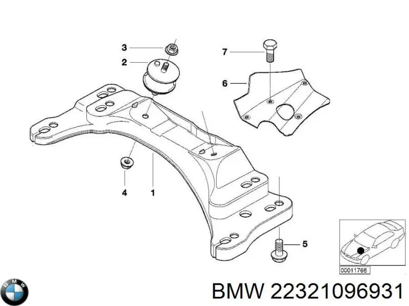 Купити 22321096931 BMW Кріплення кпп