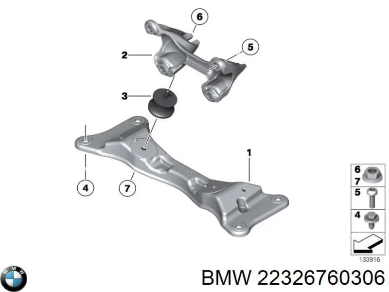 22326760306 BMW Кріплення подушки коробки передач