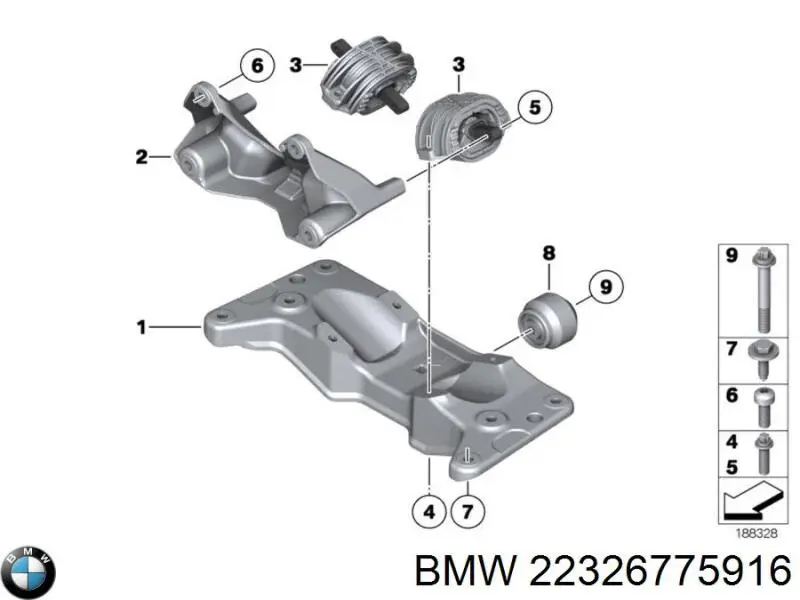 22326775916 BMW подушка трансмісії (опора коробки передач)
