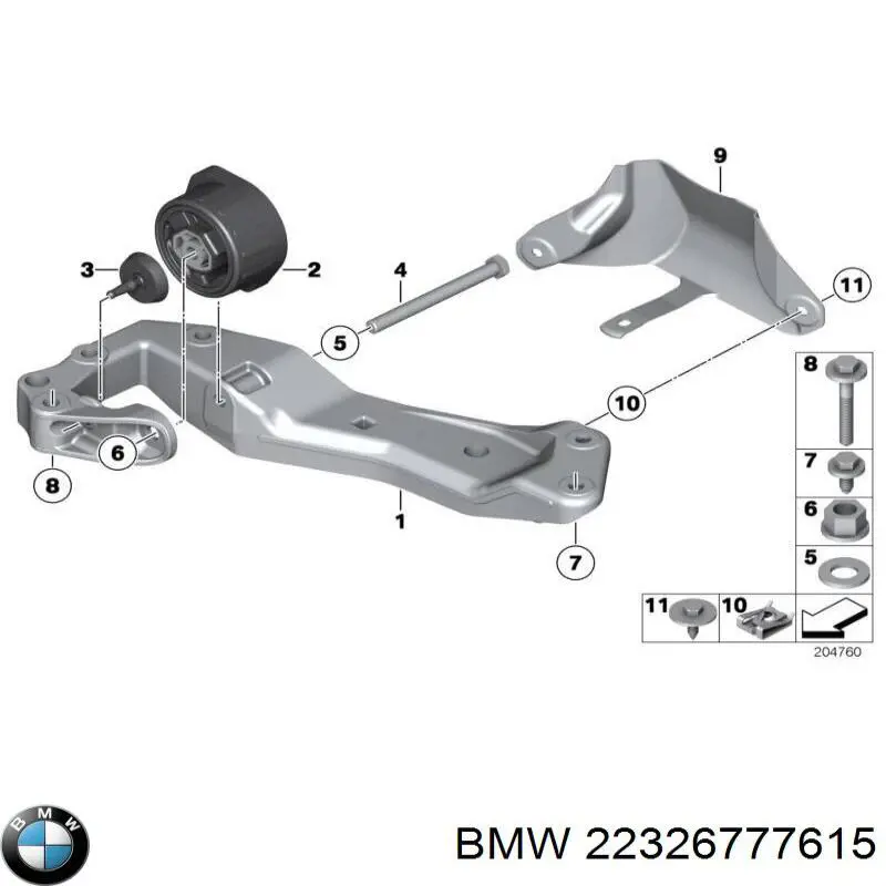 Кронштейн КПП BMW 22326777615 ціна, від 7.63 USD
