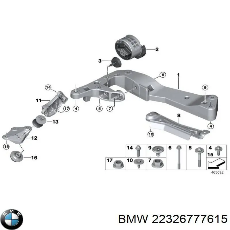 22326777615 BMW балка кріплення коробки передач