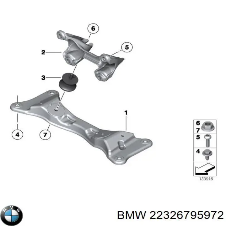 22326795972 BMW Кронштейн подушки коробки передач