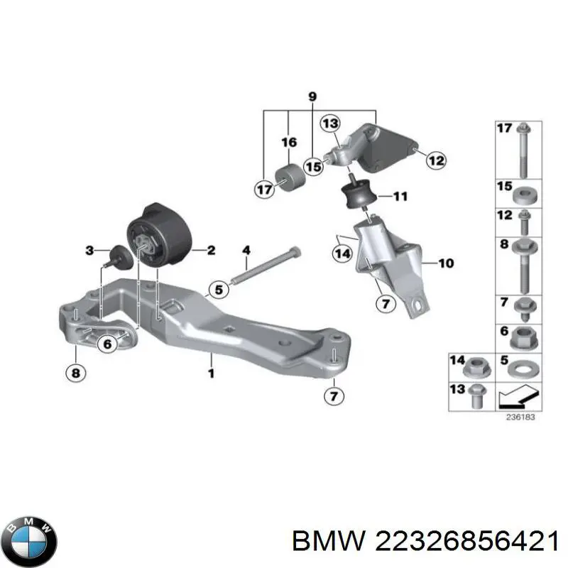 Купити 22326856421 BMW Подушка трансмісії, опора роздавальної коробки