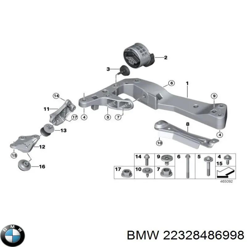 Кріплення кпп BMW 22328486998 ціна, від 88.69 USD