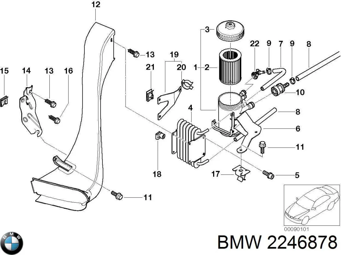 2246878 BMW Корпус паливного фільтра