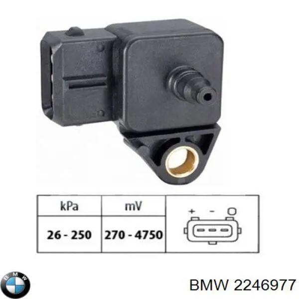 2246977 BMW датчик тиску у впускному колекторі, map