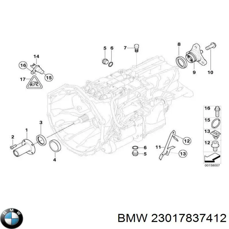 23017837412 BMW Сальник АКПП/КПП, вхідного/первинного вала