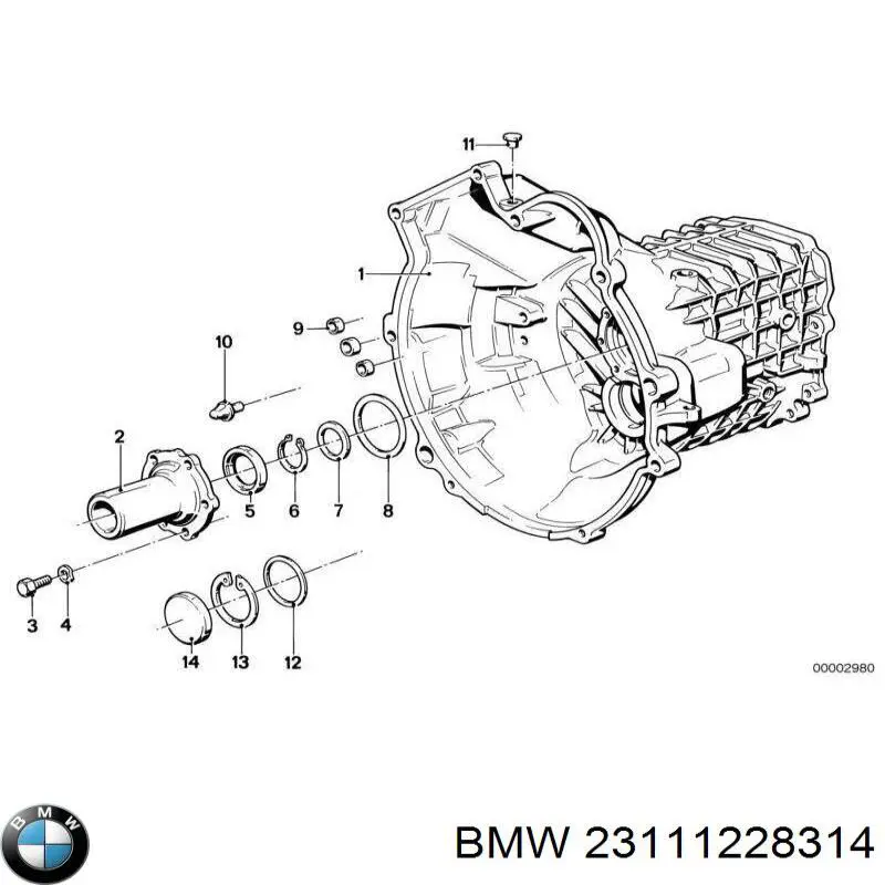 23111228314 BMW сальник двигуна, распредвала
