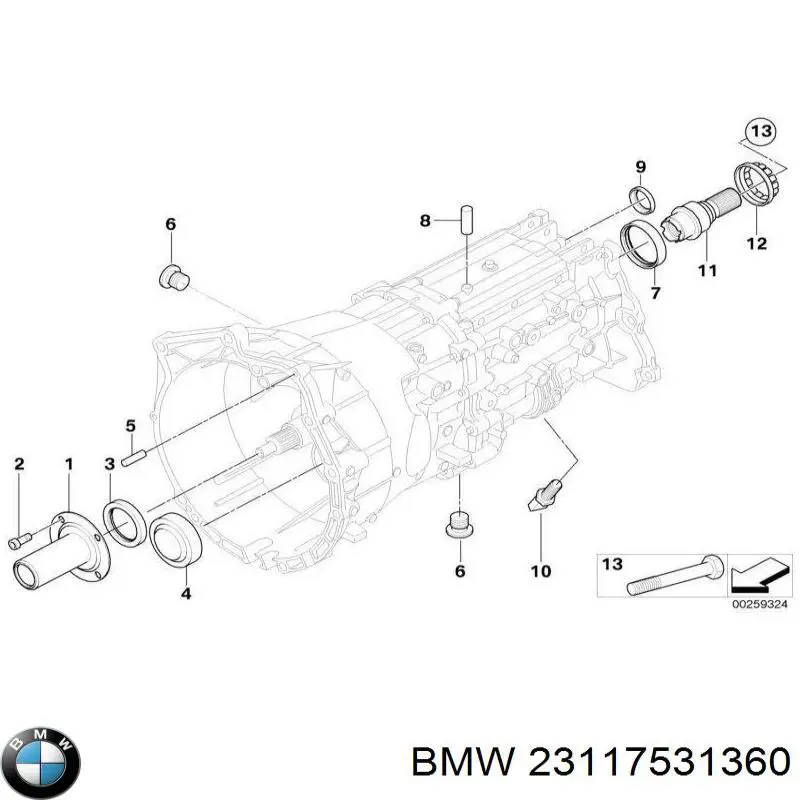 Сальник колінвала двигуна, передній 23117531360 BMW