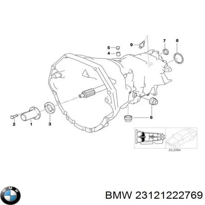Сальник АКПП/КПП, вихідного/вторинного валу BMW 23121222769 ціна, від 7.35 USD