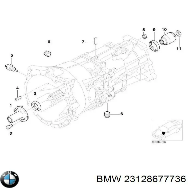 Сальник куліси перемикання передач 23128677736 BMW