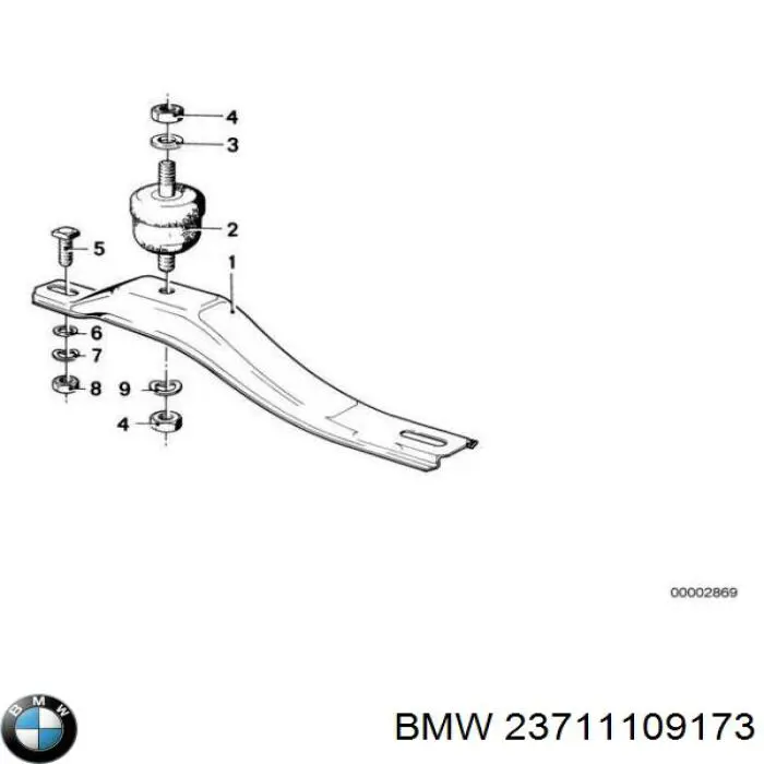 Подушка трансмісії (опора коробки передач) BMW 23711109173 ціна, від 9.59 USD