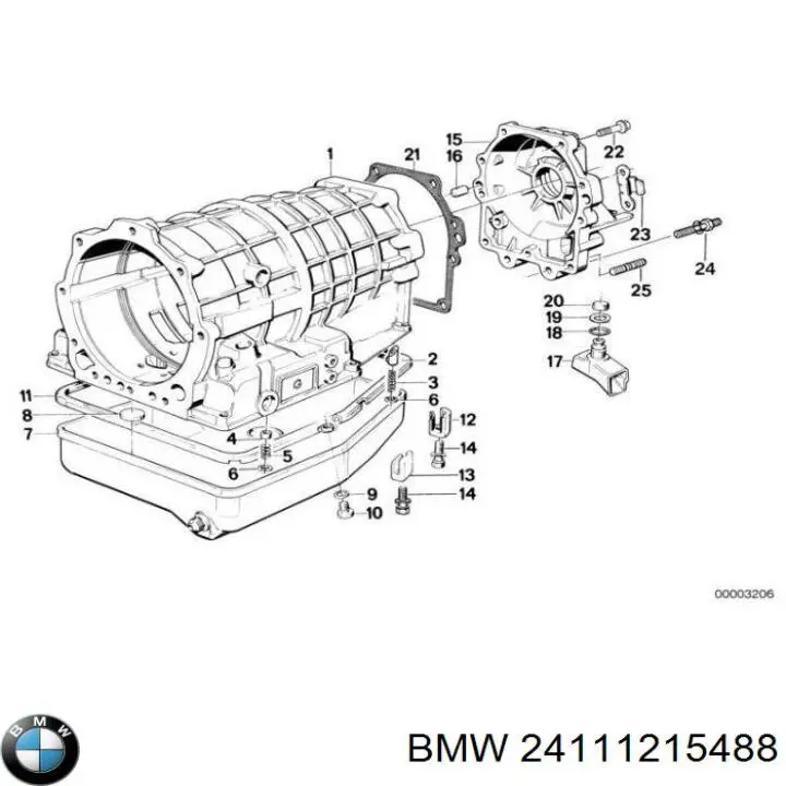 Прокладка піддону АКПП 24111215488 BMW