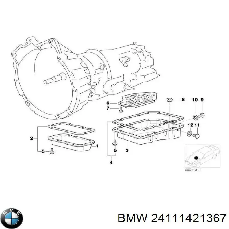 Прокладка піддону АКПП 24111421367 BMW