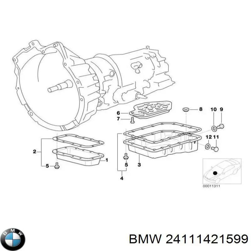 Прокладка піддону АКПП 24111421599 BMW