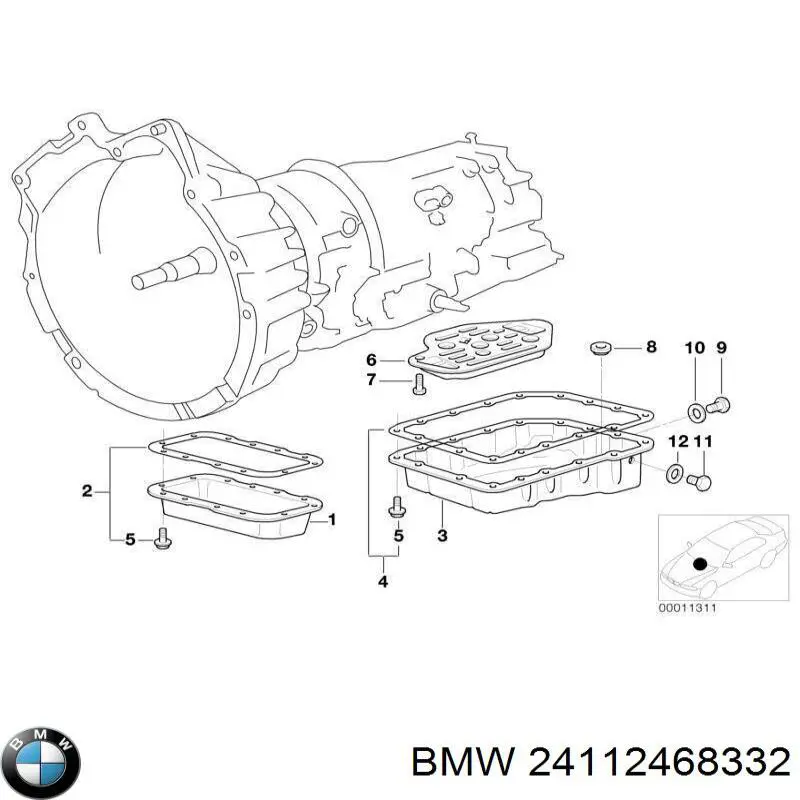 Сервісний комплект для заміни масла АКПП BMW 24112468332 ціна, від 41.22 USD