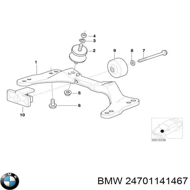 Подушка трансмісії (опора коробки передач), ліва на BMW 7 (E38)