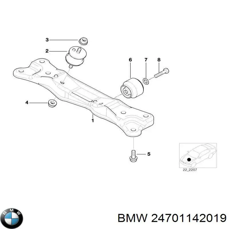 Подушка трансмісії (опора коробки передач), ліва BMW 24701142019 ціна, від 55.37 USD