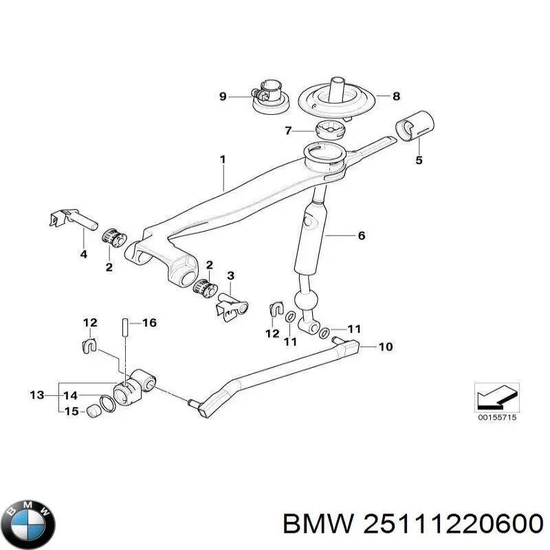 25111220600 BMW втулка механізму перемикання передач, куліси