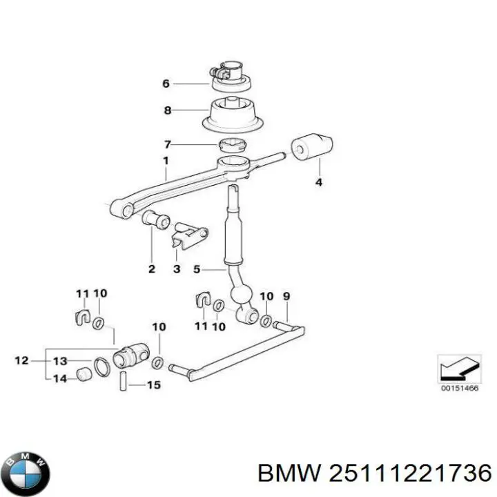 25111221736 BMW втулка механізму перемикання передач, куліси