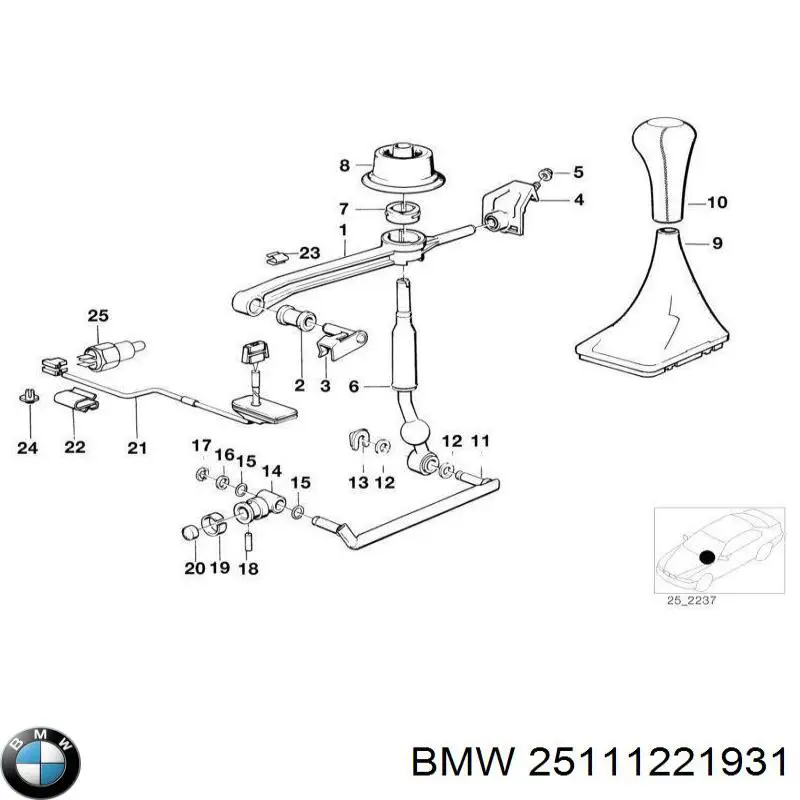 25111221931 BMW Ручка перемикання передач