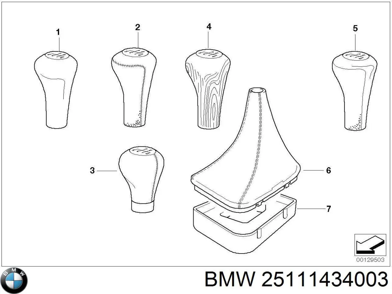 25111434003 BMW Ручка важеля коробки передач