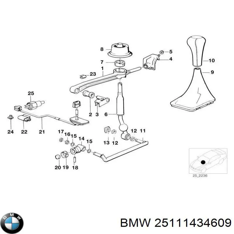 25111434609 BMW рукоятка важеля кпп