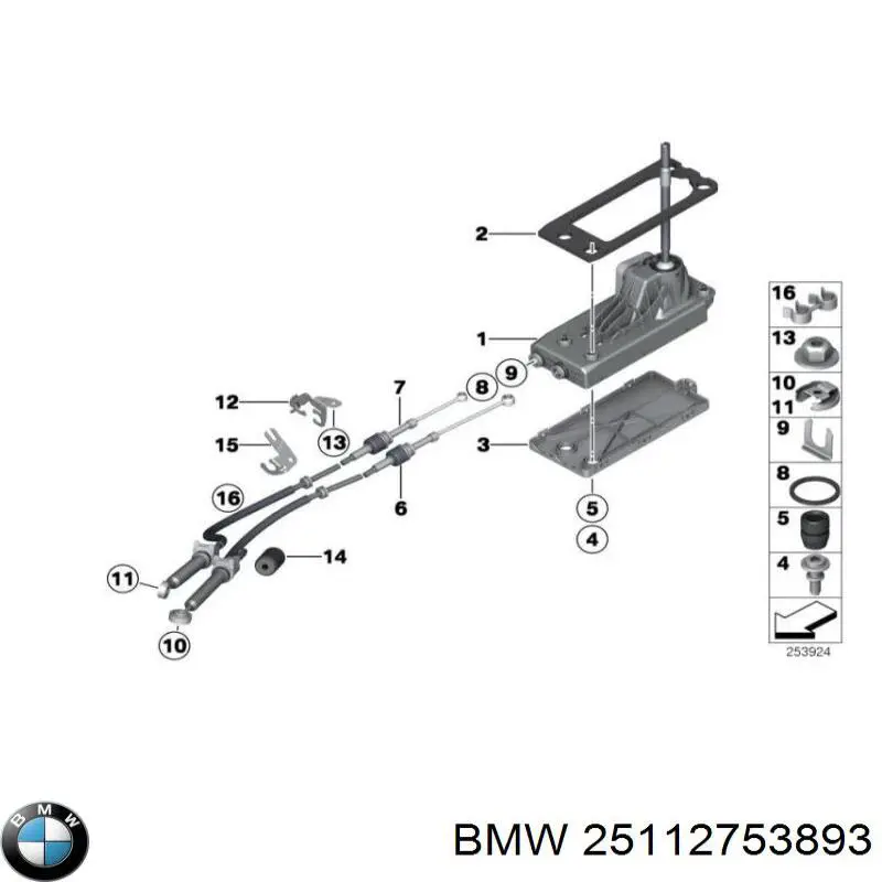 25112753893 BMW Трос перемикання передач, селектора