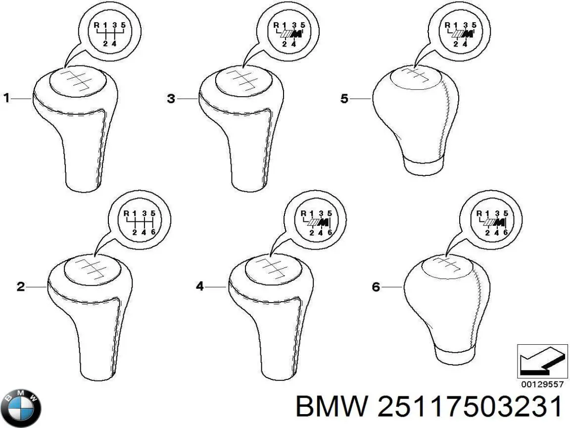 25117503231 BMW Ручка важеля коробки передач
