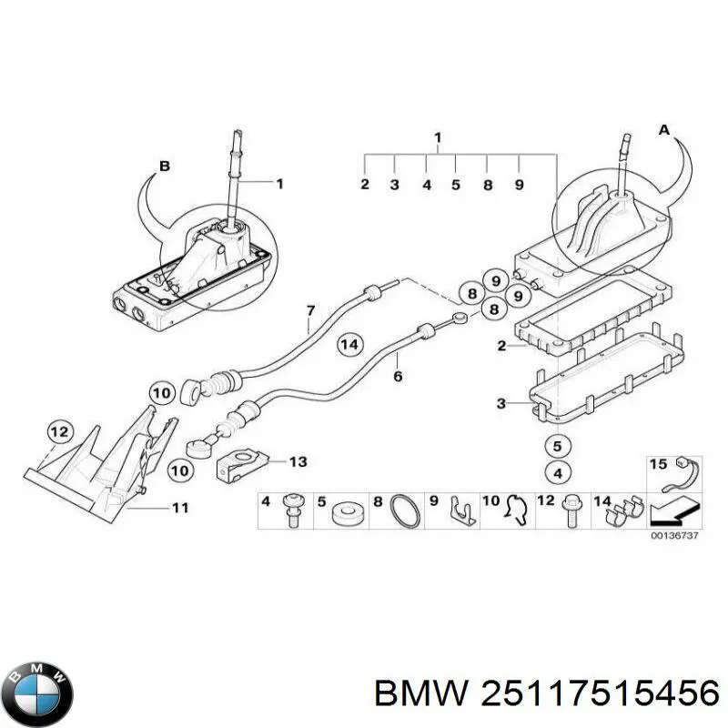 25117515456 BMW Трос перемикання передач, селектора