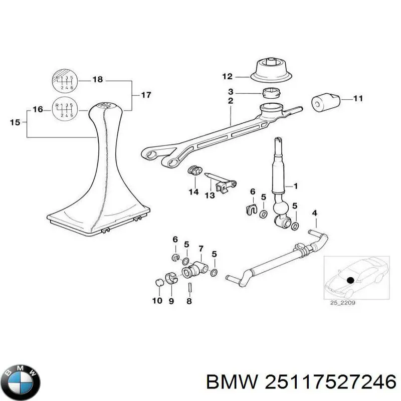 Ручка перемикання передач на BMW 3  E36