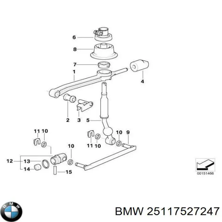 Важіль перемикання передач 25117527247 BMW