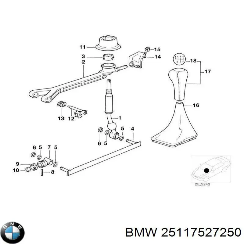Важіль перемикання передач BMW 5 седан (E39) (1995 - 2003) ціна, від 25.36 USD