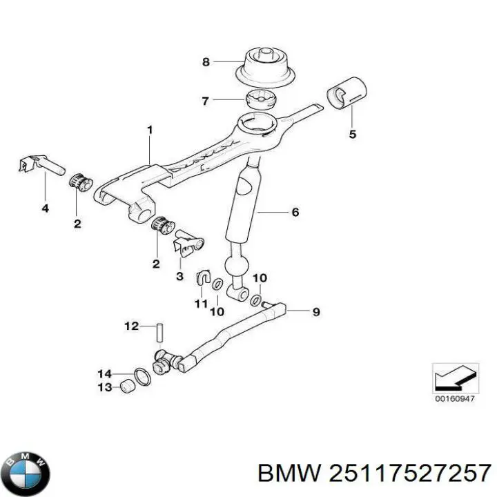 Важіль перемикання передач 25117527257 BMW