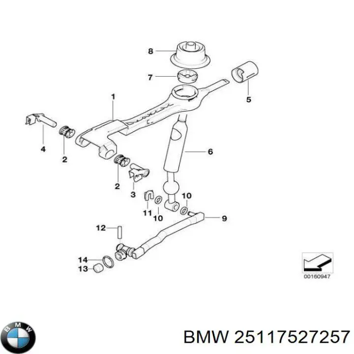 Важіль перемикання передач BMW 25117527257 ціна, від 170.77 USD