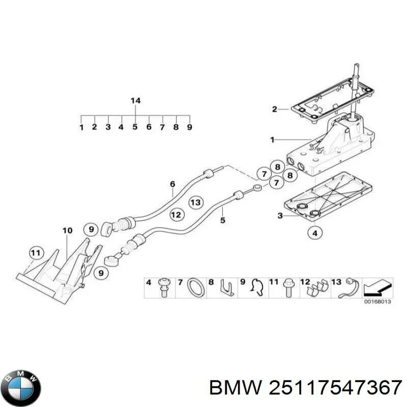 Трос перемикання передач, селектора BMW 25117547367 ціна, від 51.86 USD