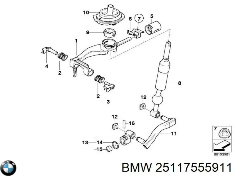 Важіль перемикання передач BMW 25117555911 ціна, від 135.09 USD