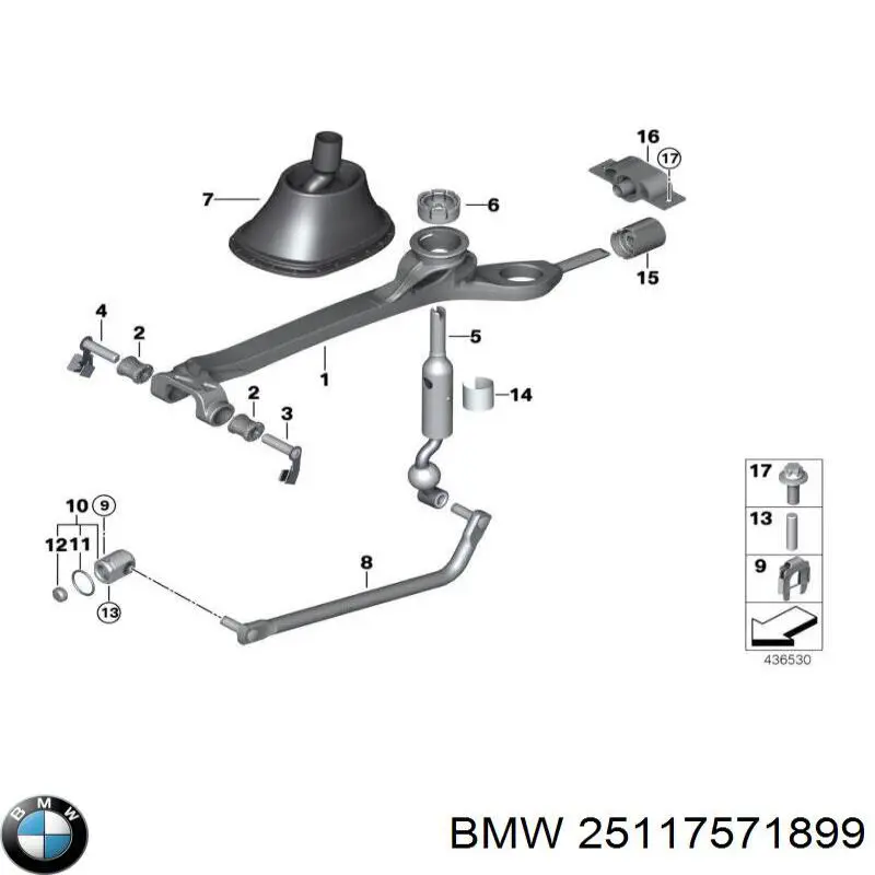 Заставна гайка під саморіз 25117571899 BMW