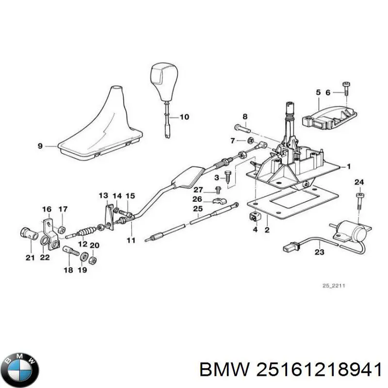 Трос перемикання передач 25161218941 BMW