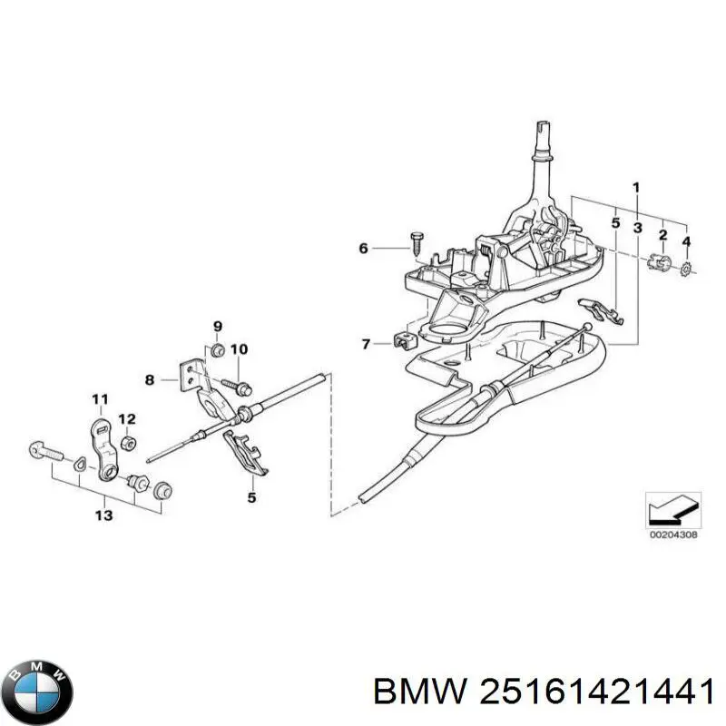 Трос перемикання передач, здвоєний BMW 25161421441 ціна, від 188.32 USD